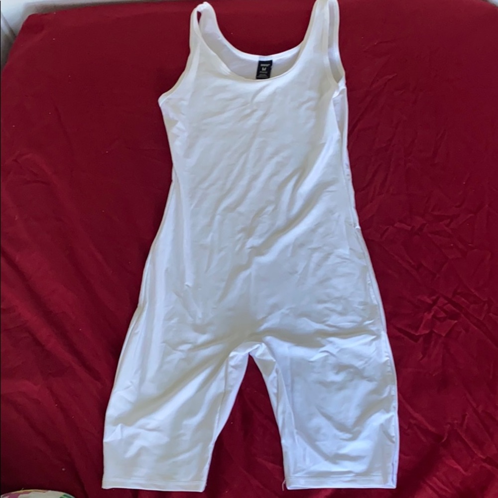 white fitted romper